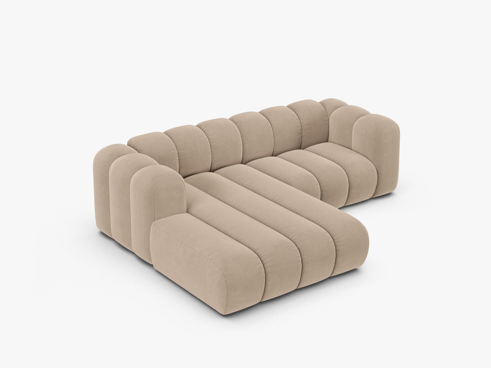 Micadoni Modulares Ecksofa Lupine 3-Sitzer Samt Venus Beige Links