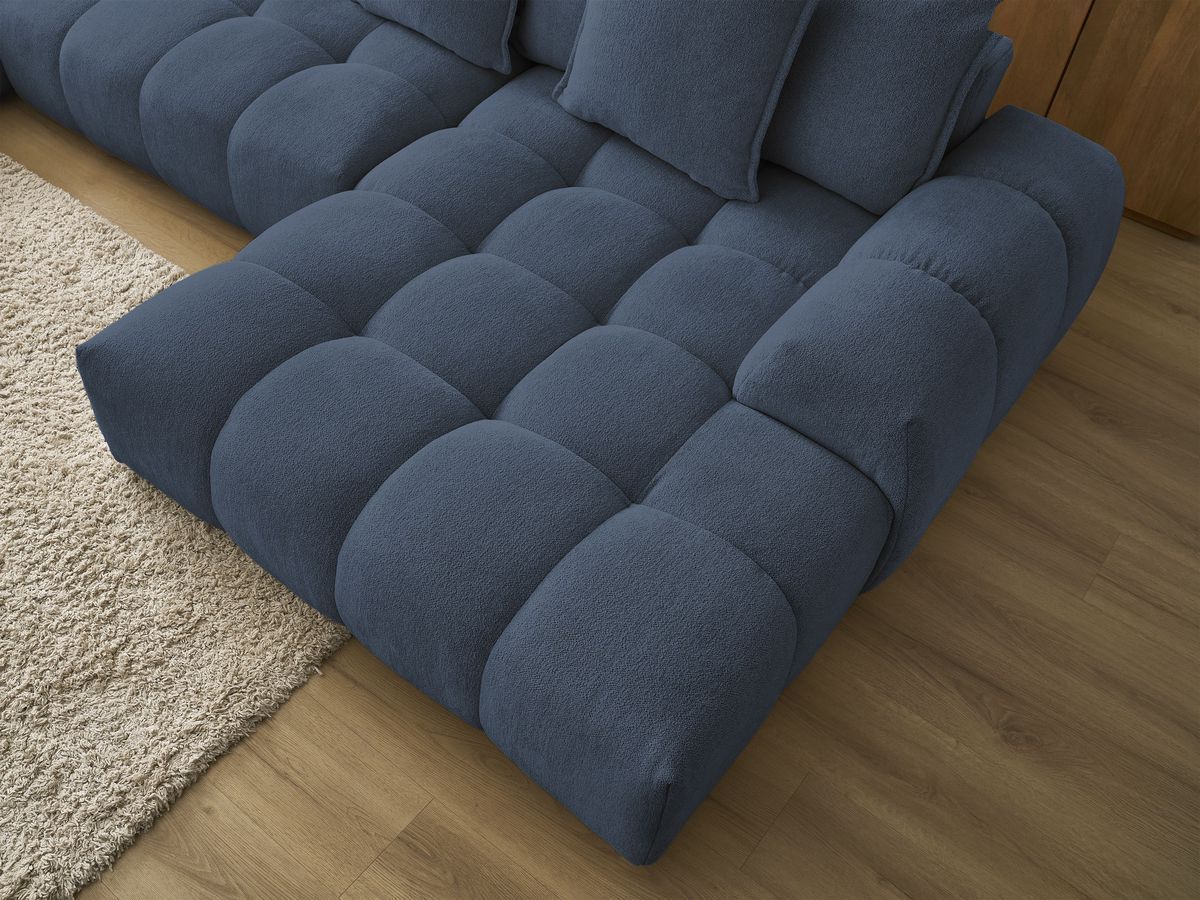 Bobochic Everest Wohnlandschaft, 14 Kissen Melange-Stoff Dunkelblau Ecke rechts