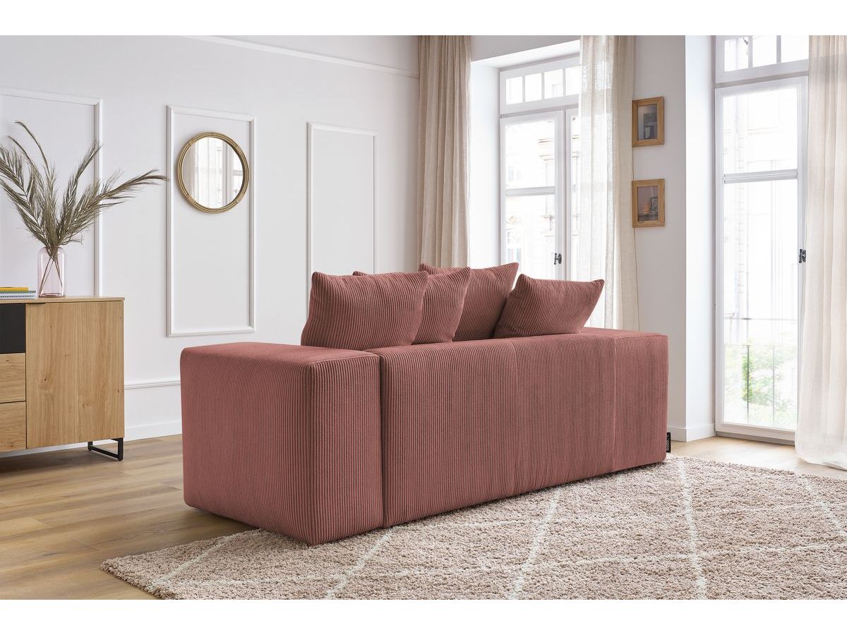 Bobochic Voltaire Sofa 2-Sitzer Cordsamt Rosa