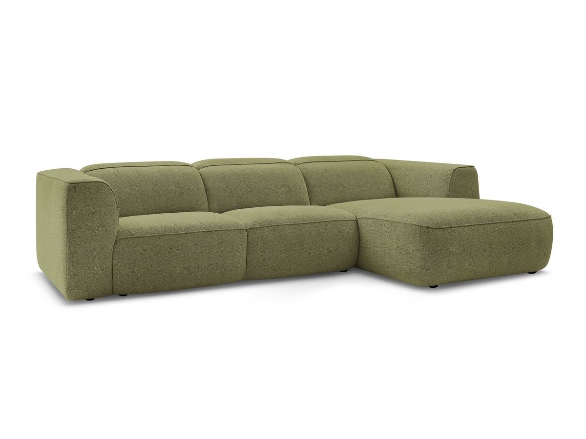 Bobochic William Ecksofa Melange-Stoff Grün Ecke rechts