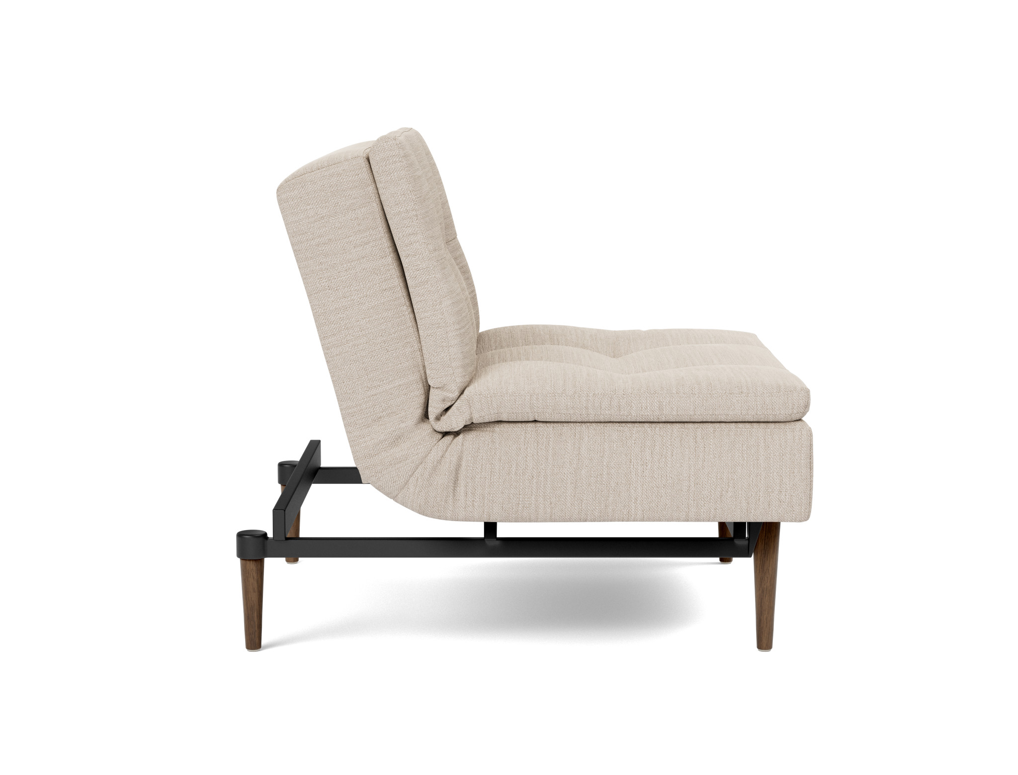 Sessel Dublexo Webstoff Blida 612-Sand-Grey Beine Styletto Eiche dunkel