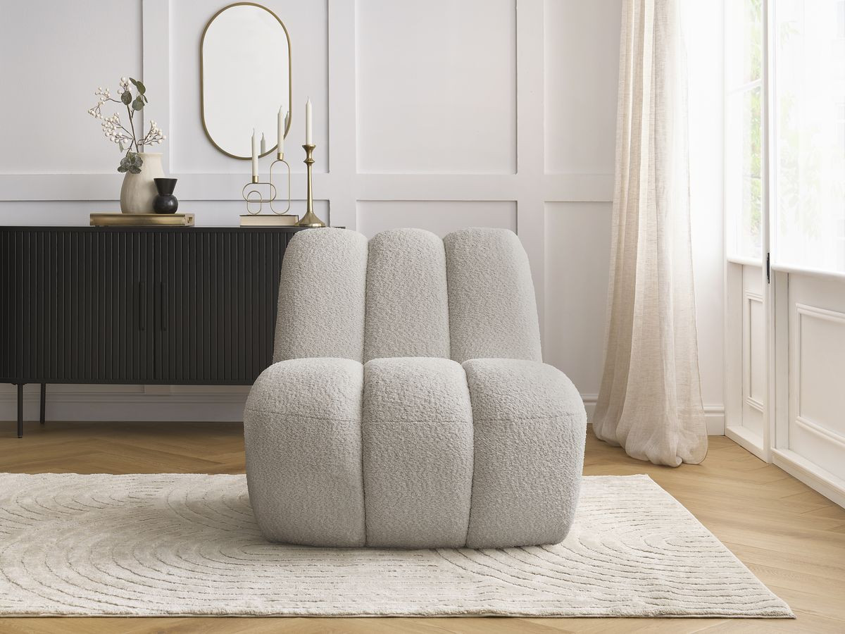 Bobochic Janissaire Sessel 81 × 90 cm Bouclé-Stoff Beige
