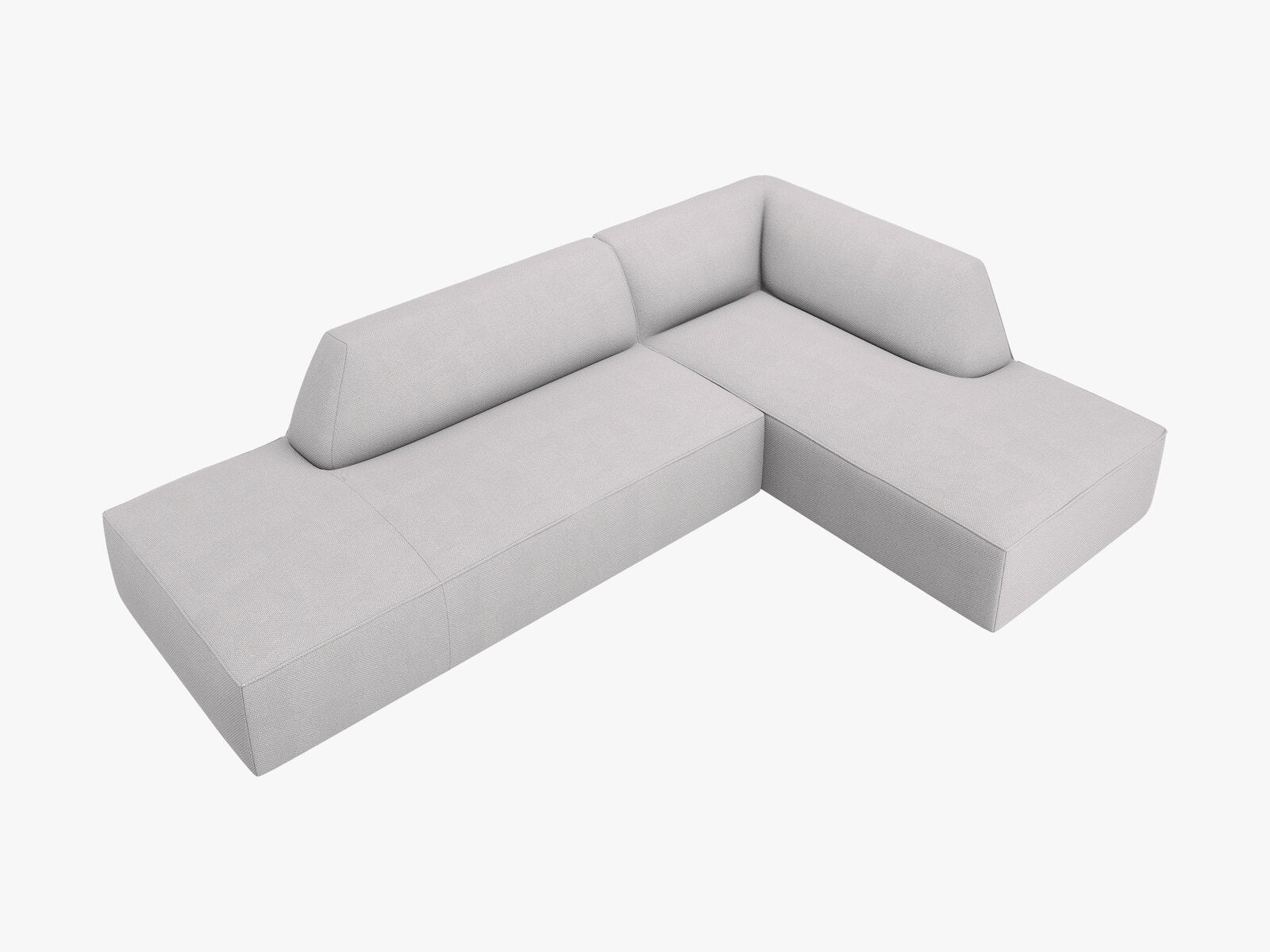 Micadoni Ecksofa Ruby 4-Sitzer Rechts Strukturierter Stoff Ottawa Hellgrau