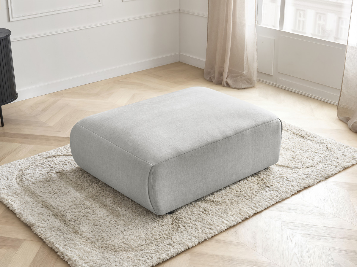 Bobochic Jana Pouf 94 × 114 cm Samt Hellgrau