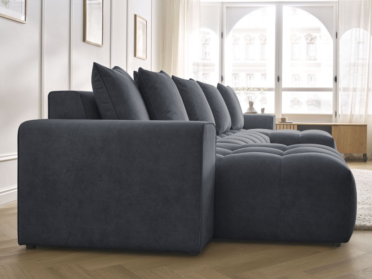 Bobochic Mont-blanc Wohnlandschaft Samt Dunkelgrau