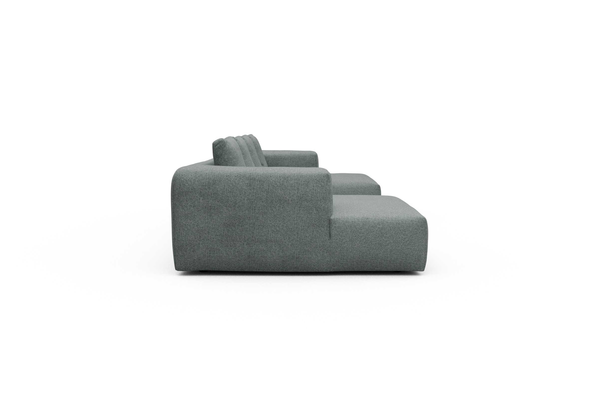 Wohnlandschaft Fred mit 2-Sitzer und Chaiselongue beidseitig Casone-Light-Mixed-Green