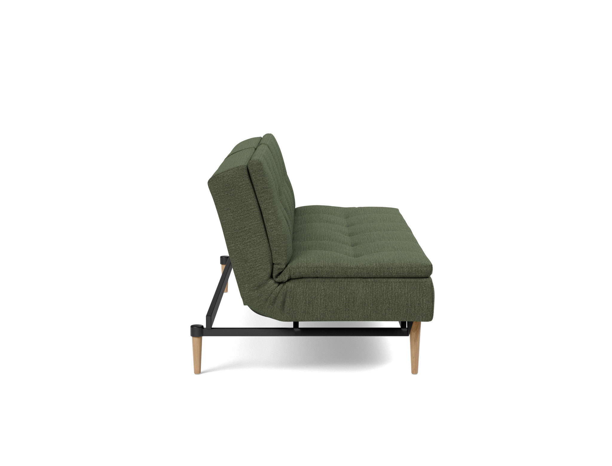 Schlafsofa Dublexo Strukturierter Stoff Taura 353-Forest Beine Styletto Eiche hell