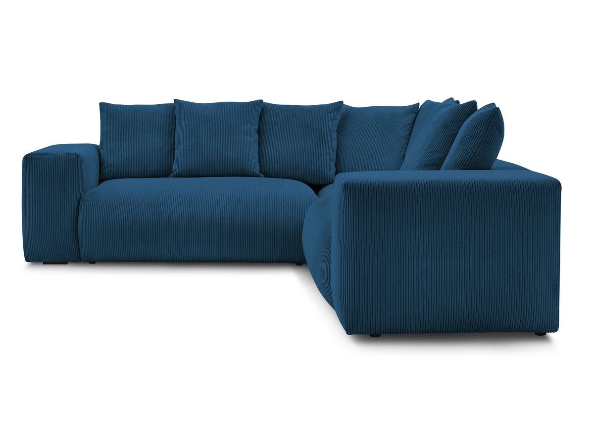 Bobochic Voltaire Ecksofa 268 × 214 cm Cordsamt Dunkelblau Ecke rechts
