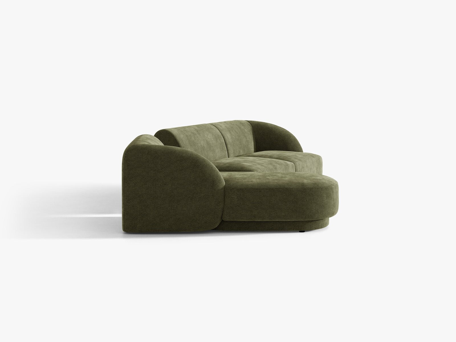 Micadoni Modulares Sofa Miley mit Recamiere 3-Sitzer Links Chenille Eden Grün