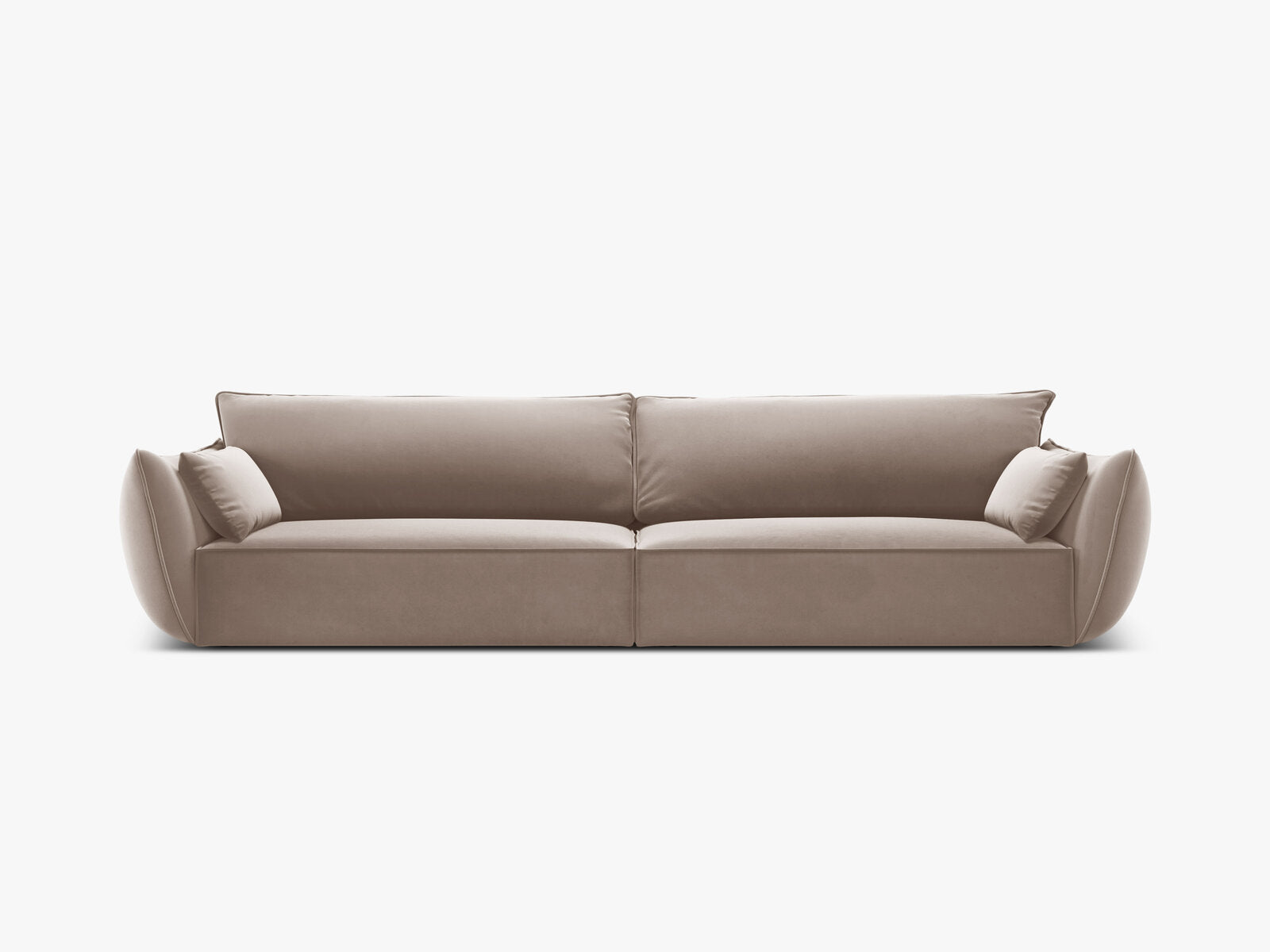 Micadoni 4-Sitzer Sofa Kaelle Samt Cappuccino