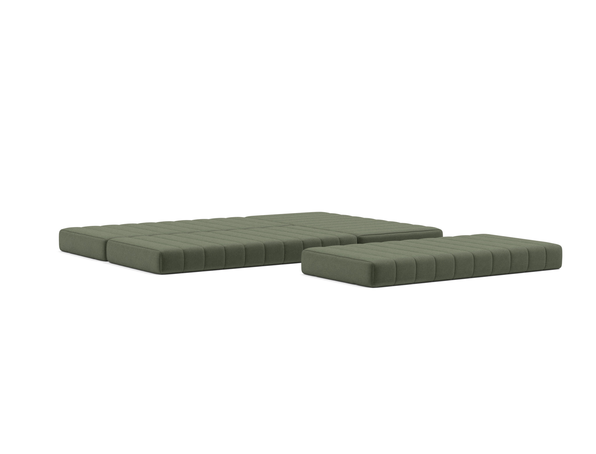 Eck-Schlafsofa CozyPad L-Form mit Armlehne Chenille Esina 413-Olive-Green