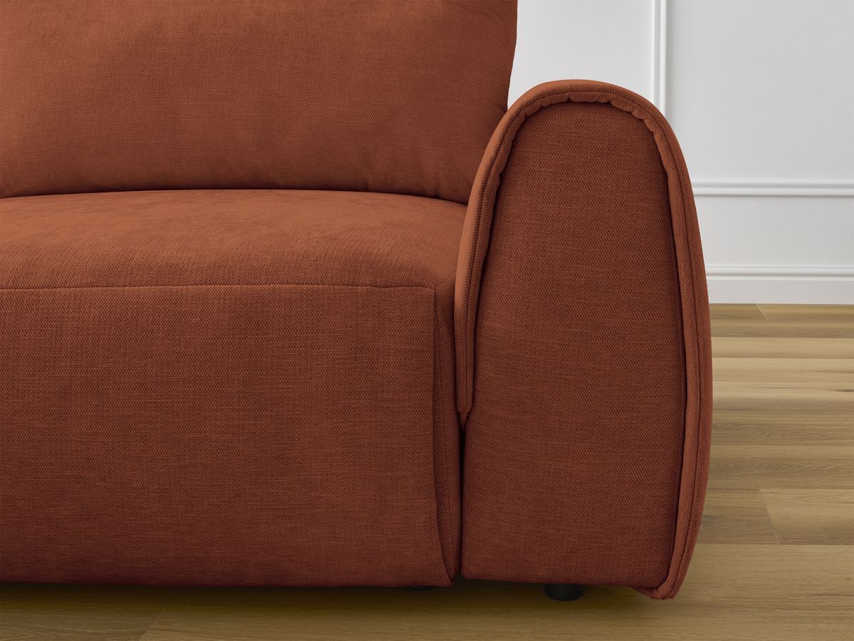 Bobochic Aden Ecksofa 246 × 152 cm Stoff Orange Ecke links