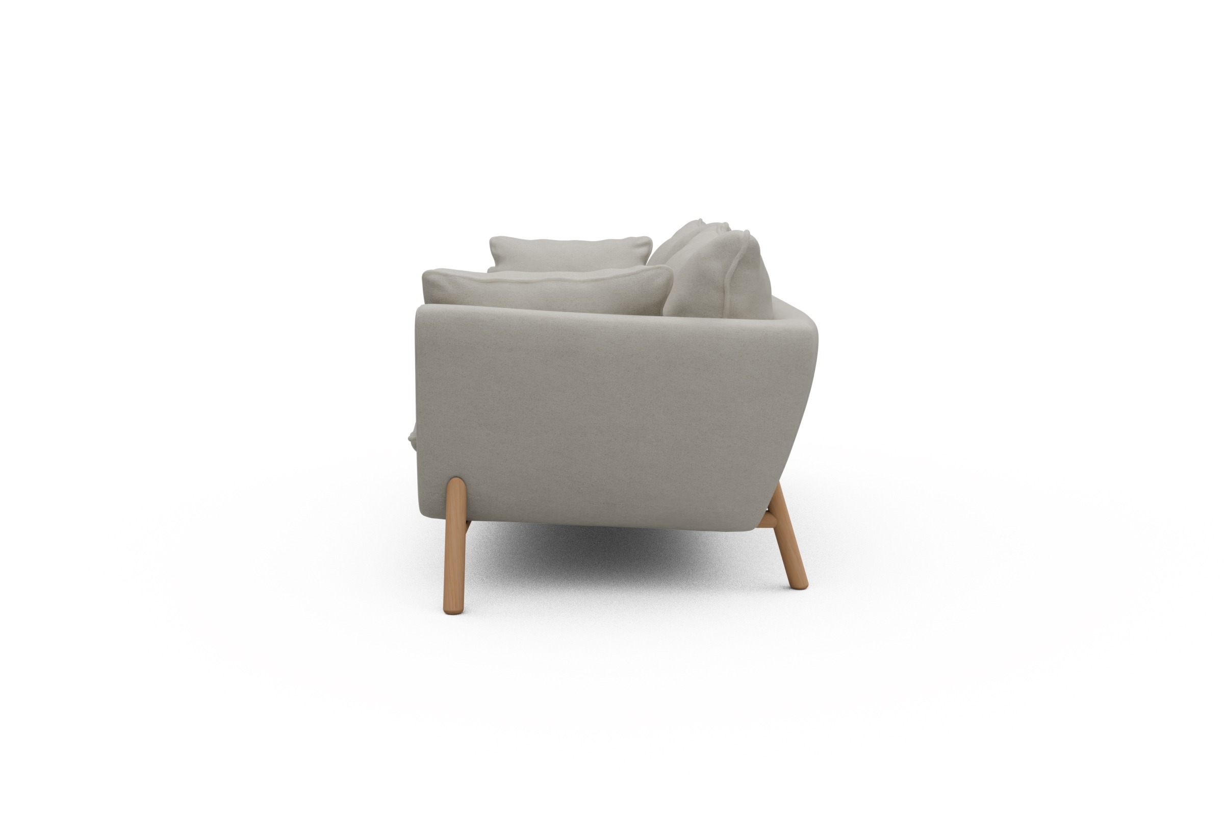 Sofa Emil PREMIUM 2-Sitzer Beinfarbe Eiche Natur Denari-Clean-Beige