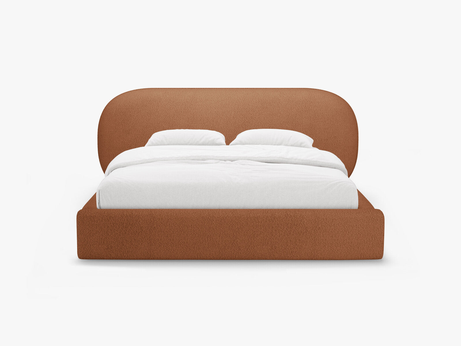 Micadoni Stauraumbett mit Kopfteil Ovalo Boucle Baloo Terrakotta 200x200