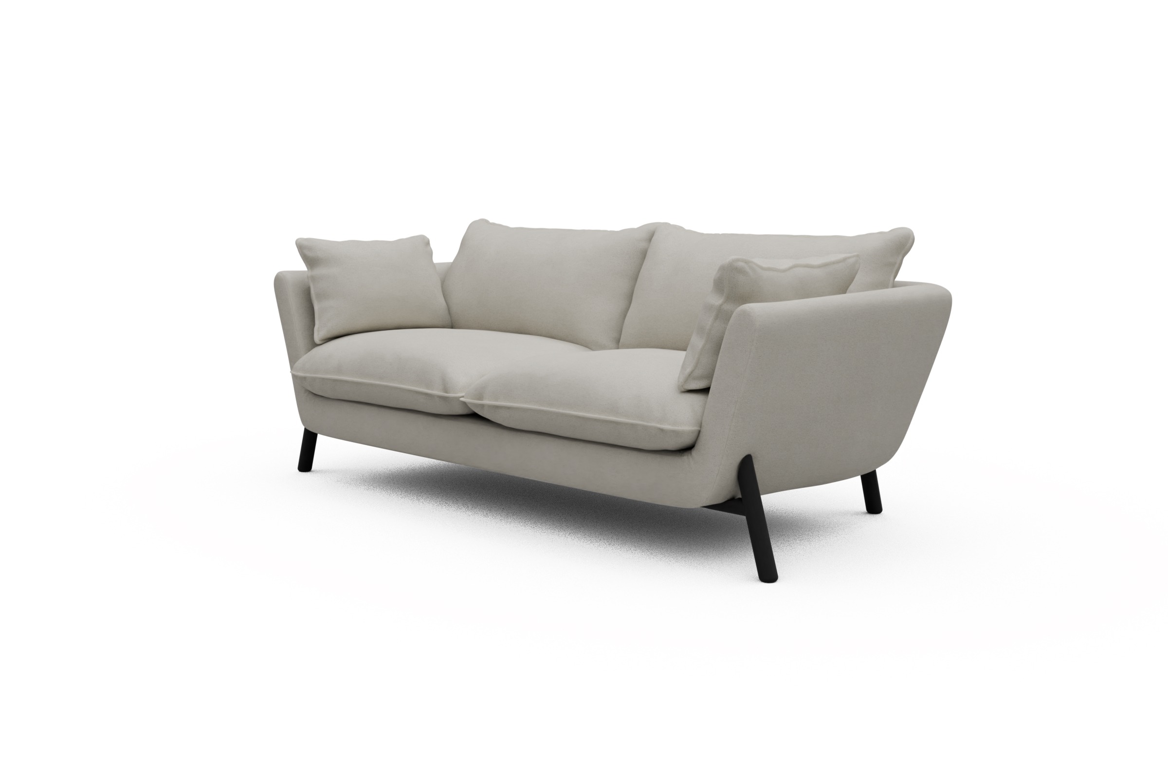 Sofa Emil PREMIUM 2-Sitzer Beinfarbe Eiche Schwarz Denari-Clean-Beige