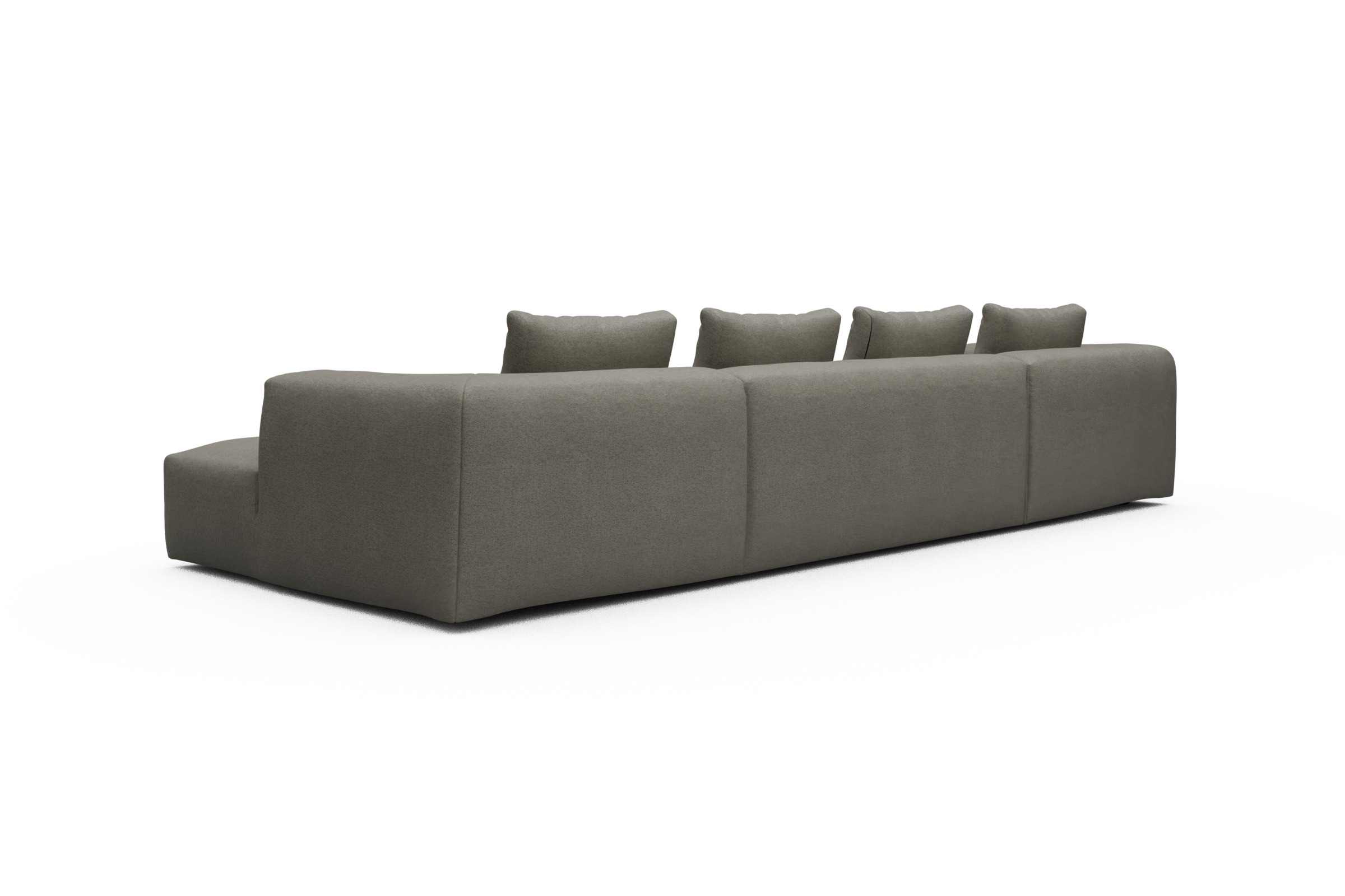Wohnlandschaft Fred mit 2-Sitzer und Chaiselongue beidseitig Denari-Warm-Grey