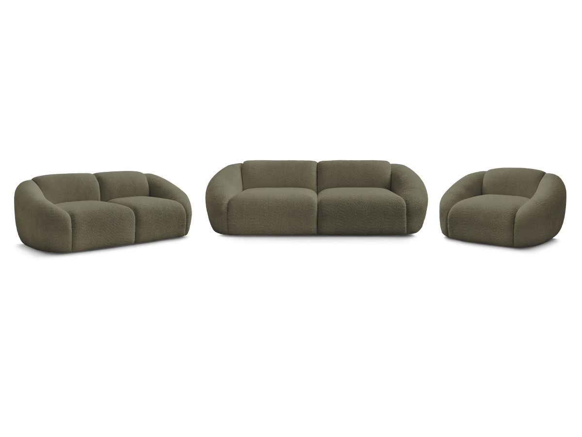 Bobochic Tina Sofa 6-Sitzer Bouclé-Stoff Grün
