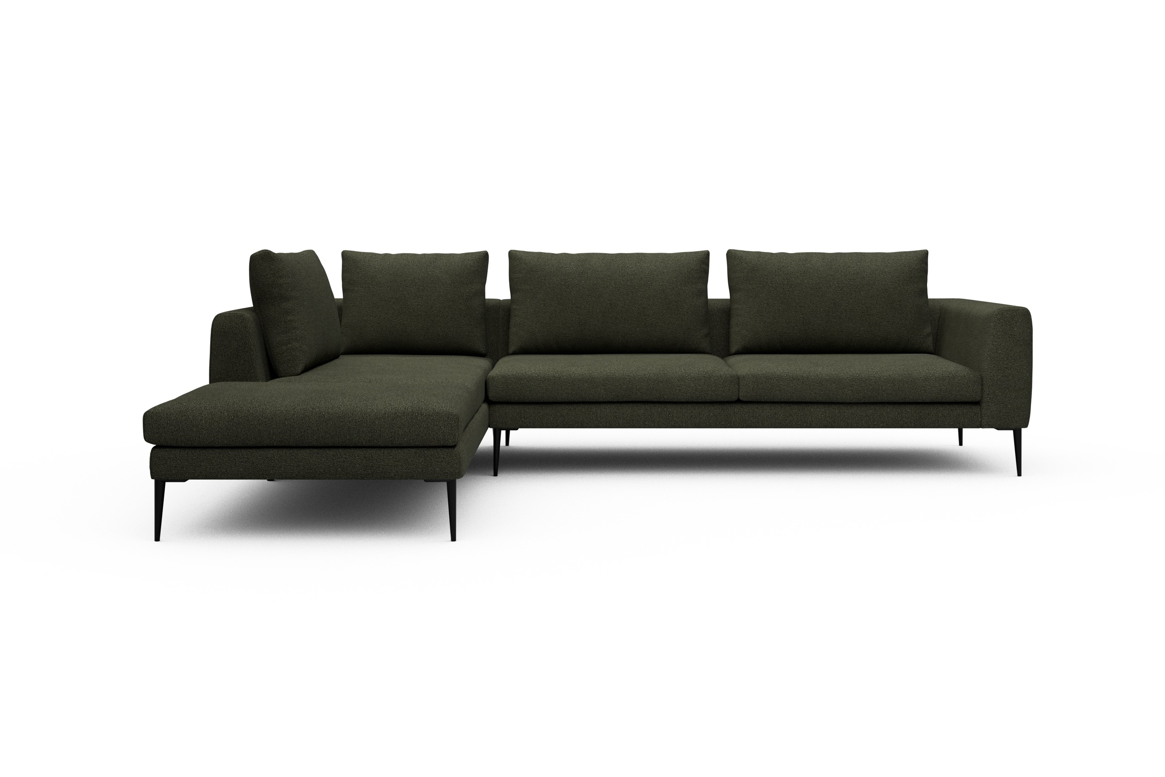 Skandi Home Ecksofa Paul Relax-Ecke rechts mit 3-Sitzer Boucle-Forest-Green moebelfaktor