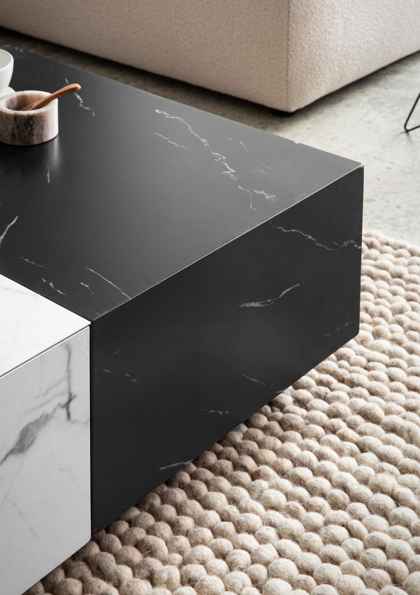 Couchtisch Hornnes Marmoroptik Weiß 120 × 60 × 28 cm