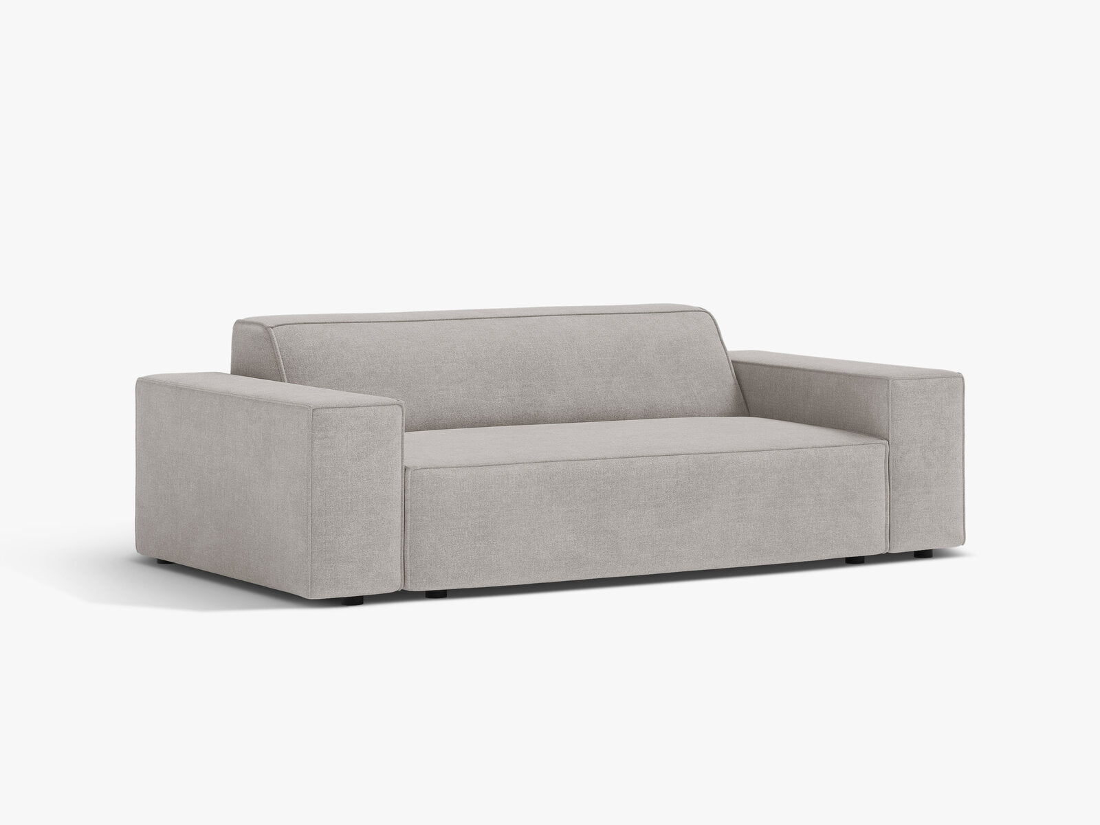 Micadoni Jodie Sofa 2-Sitzer Strukturierter Stoff Liberty Hellgrau