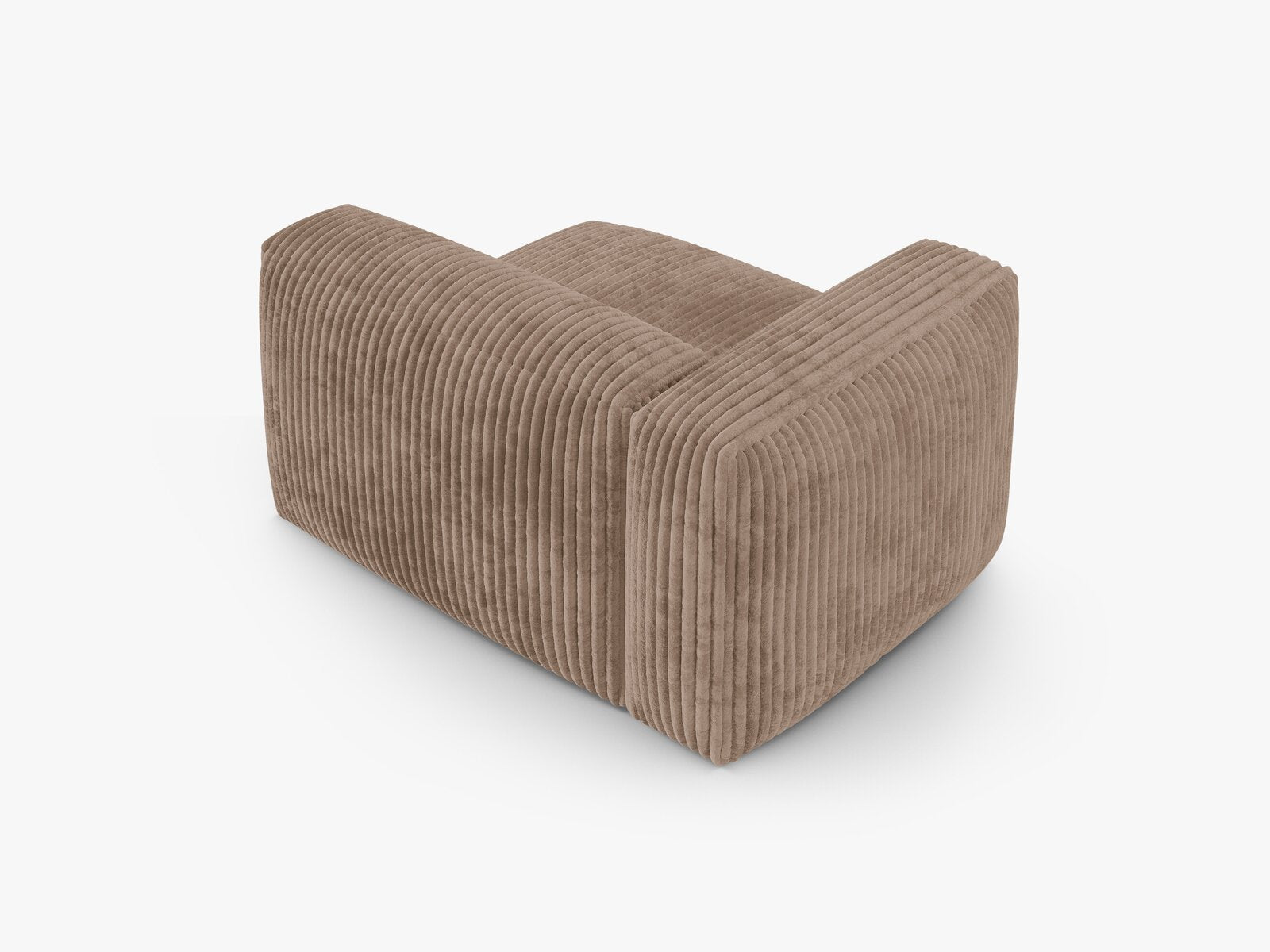 Micadoni Eckmodul mit Armlehne Martina 1-Sitzer 90cm Sitztiefe Links Kord Tilia Eichel