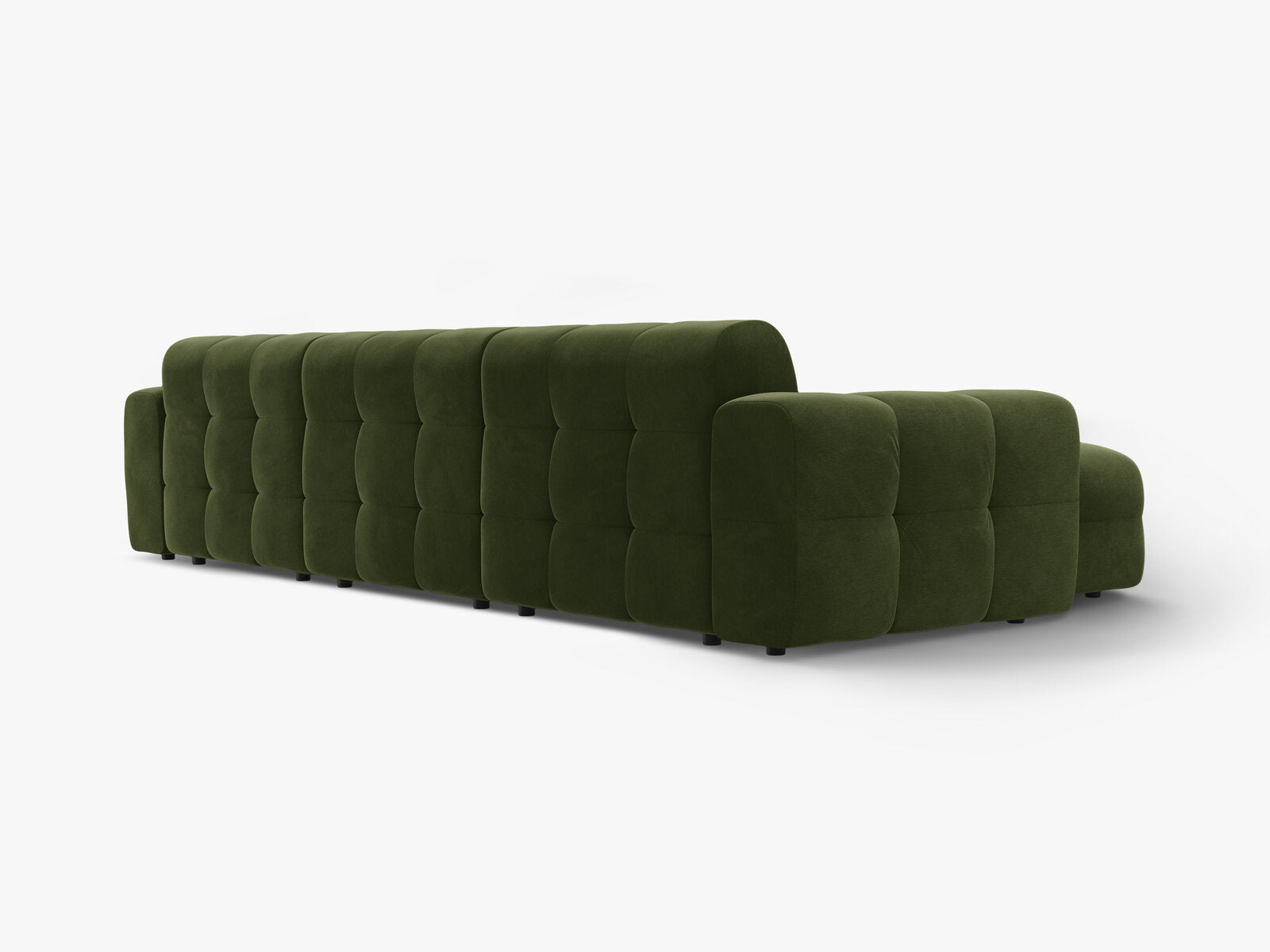 Micadoni Ecksofa Kendal 5-Sitzer Links Samt Armeegrün