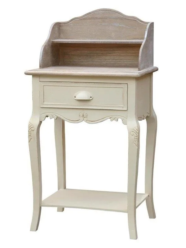Moebelfaktor Livin Hill Schminktisch RI115 Creme, hellbraune Spitze