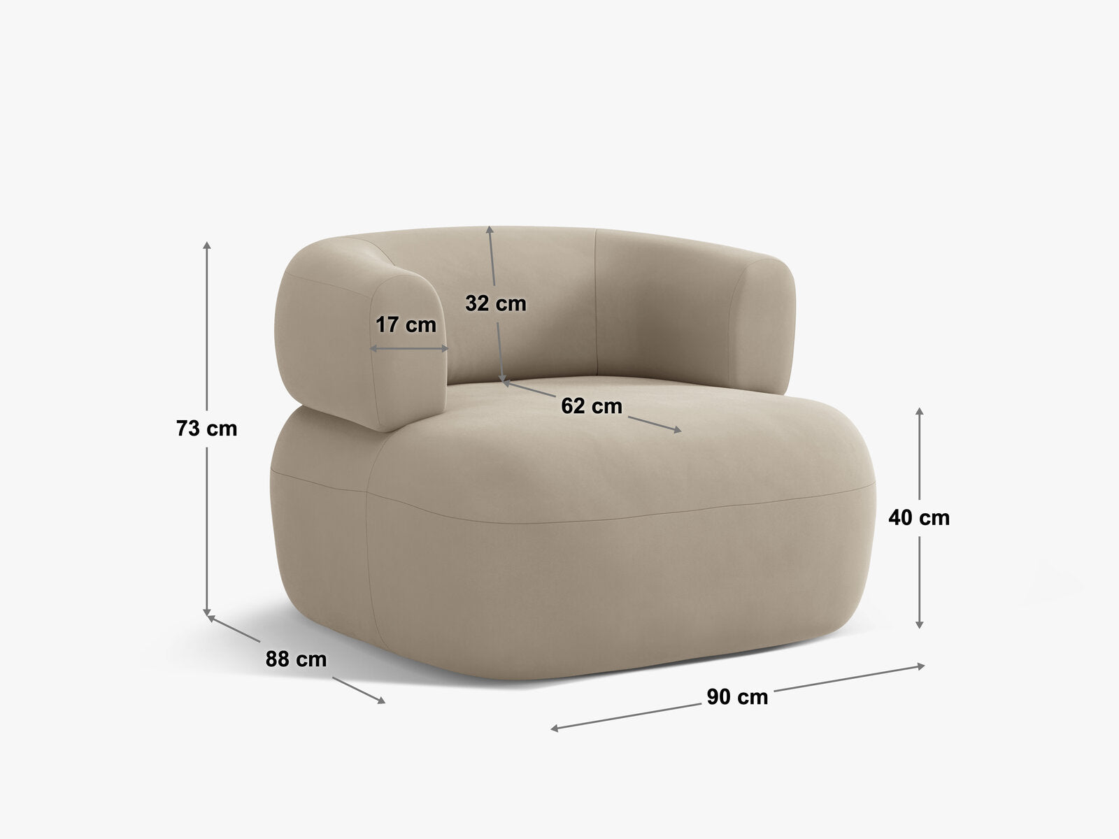 Micadoni Sessel Jenny Chenille Perfect Harmony Dunkelgrau