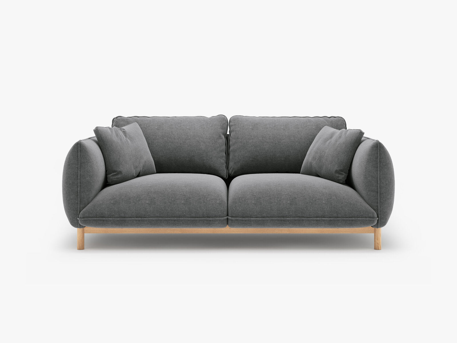 Micadoni Ada Sofa 2-Sitzer Strukturierter Stoff Wind Dunkelgrau