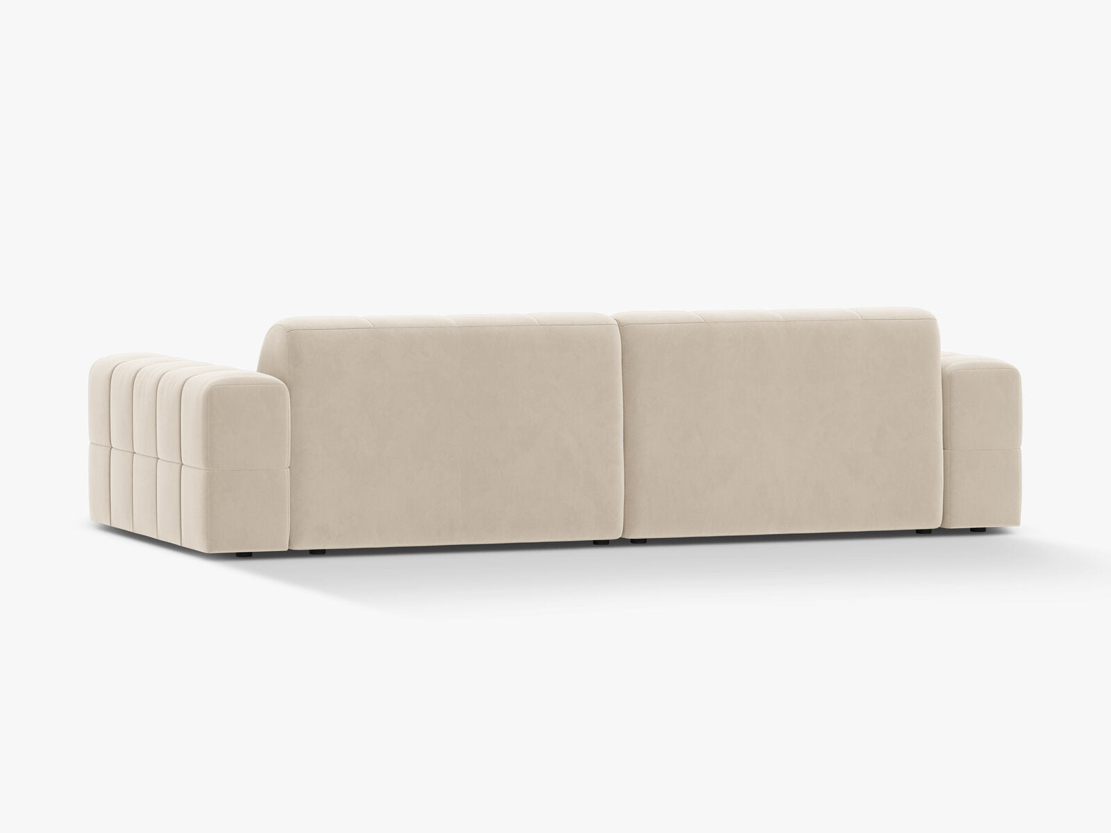 Micadoni Sofa Jennifer 4-Sitzer Samt Bluvel Helles Beige