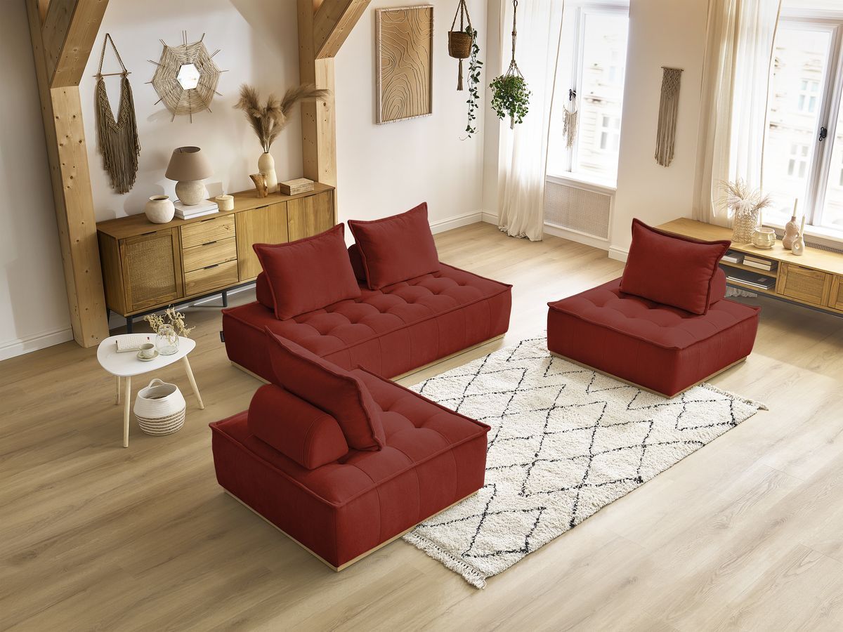 Bobochic Elisa Ecksofa Strukturstoff Orange