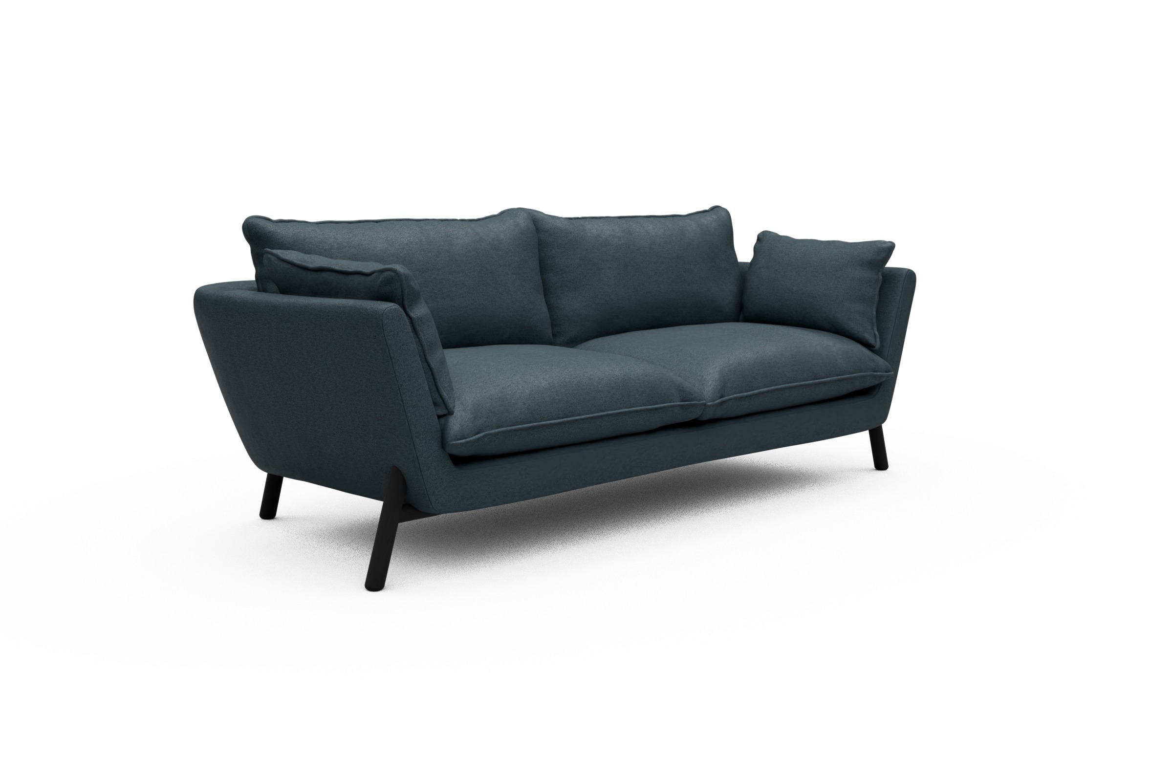 Sofa Emil PREMIUM 3-Sitzer Beinfarbe Eiche Schwarz Denari-Royal-Blue