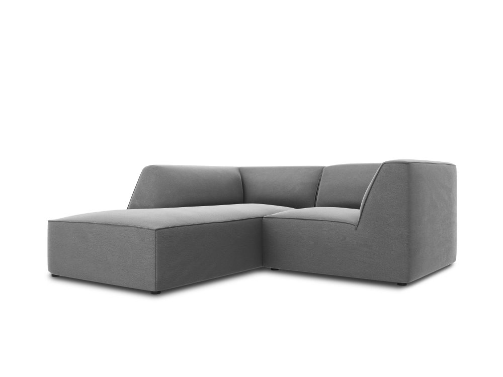 Cosmopolitan Design Ecksofa Siena 3-Sitzer Samt Salvador Grau Links
