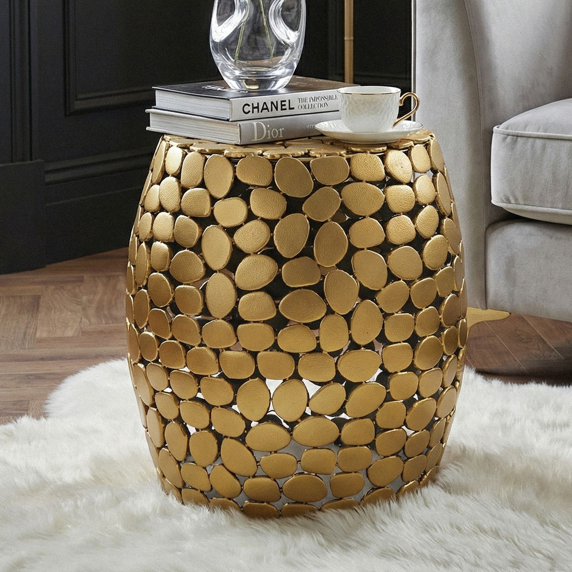Beistelltisch Kaupanger Aluminium Gold Ø 40 cm