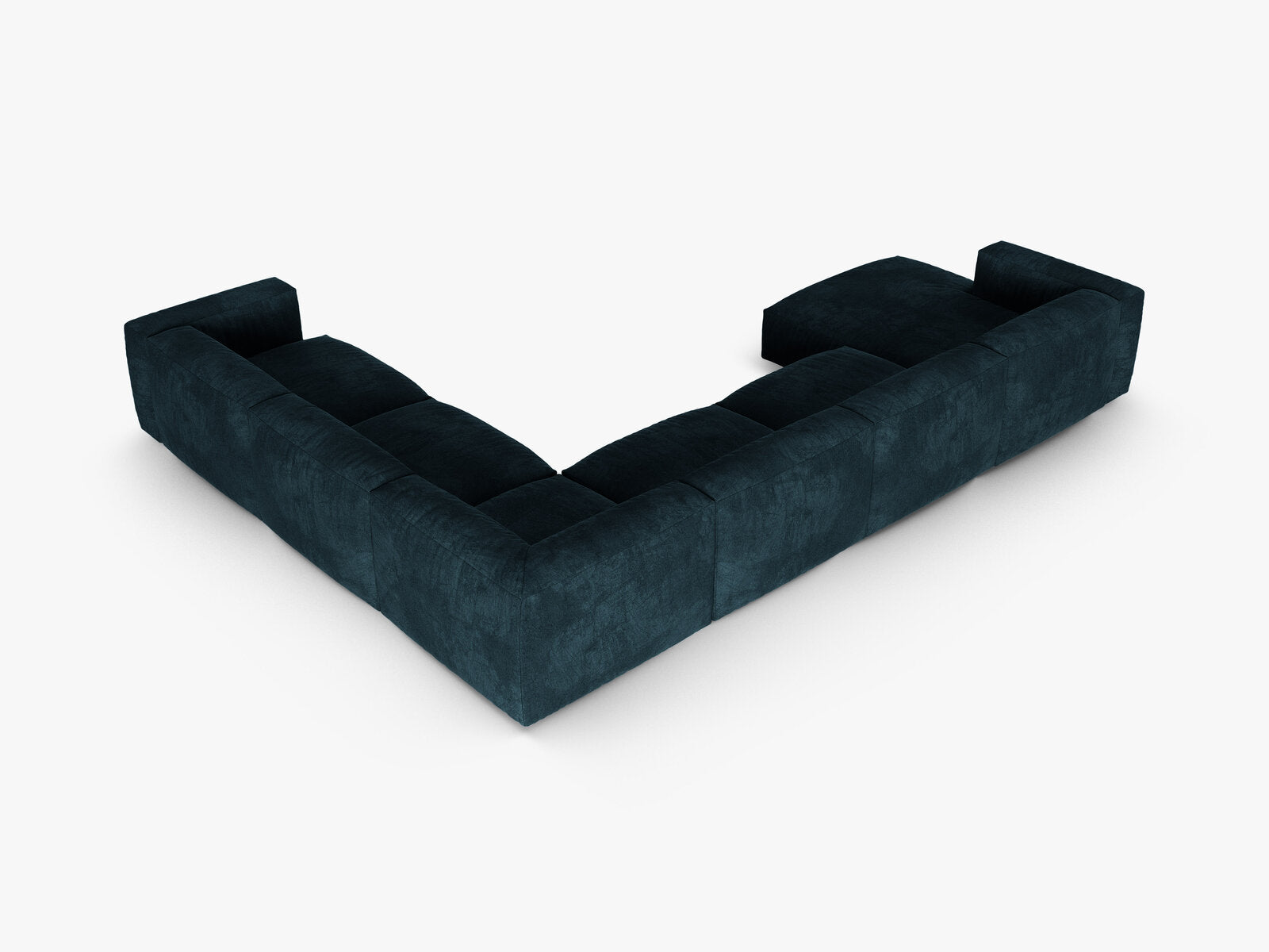 Micadoni modulares Ecksofa XL Martina 6-Sitzer 90cm Sitztiefe Rechts Samt Vogue Dunkel Petrol