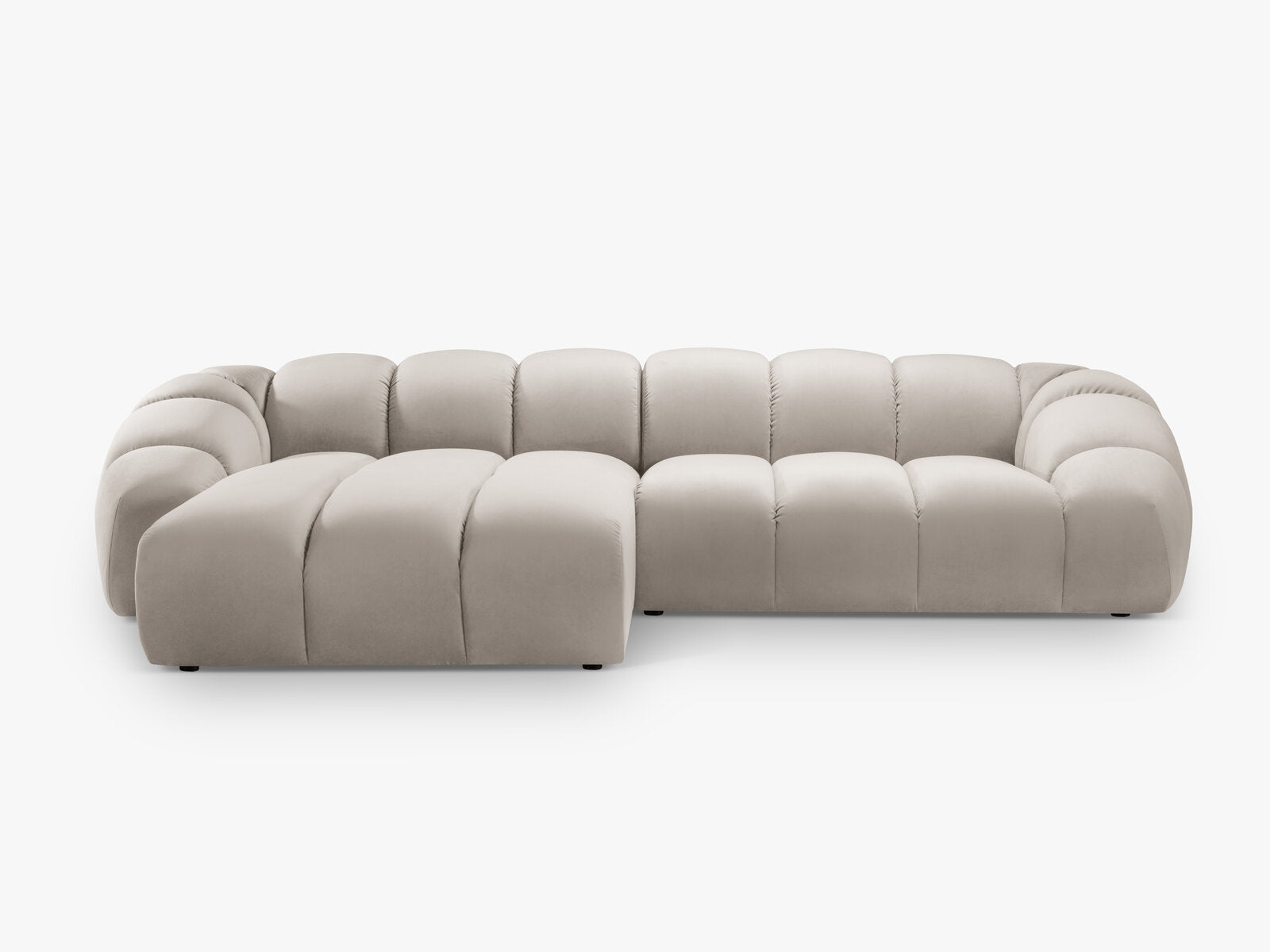 Micadoni Ecksofa Diana 4-Sitzer Links Samt Beige