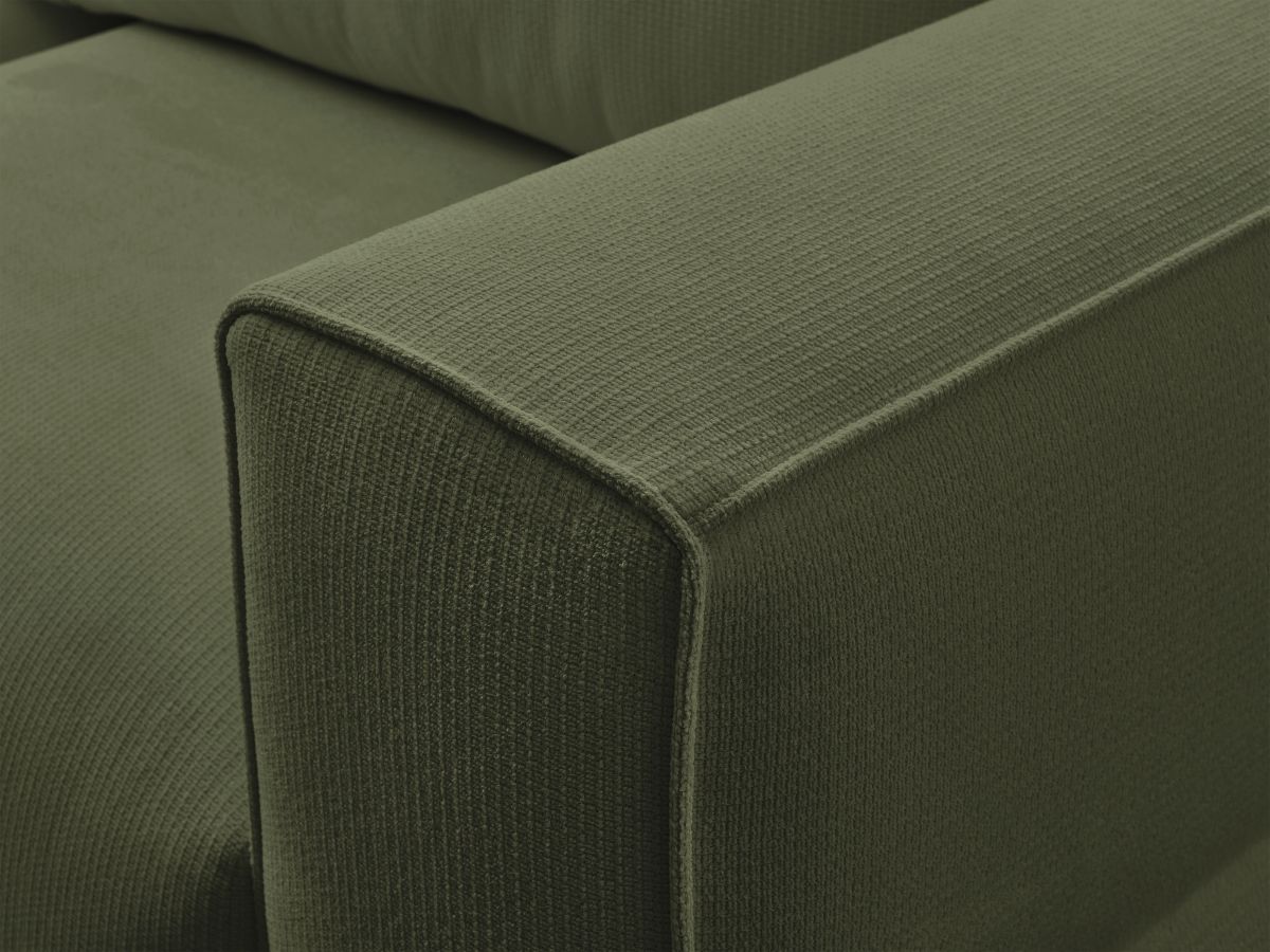 Bobochic Ezechiel Schlafsofa 3-Sitzer mit Bettkasten Melange-Stoff Grün
