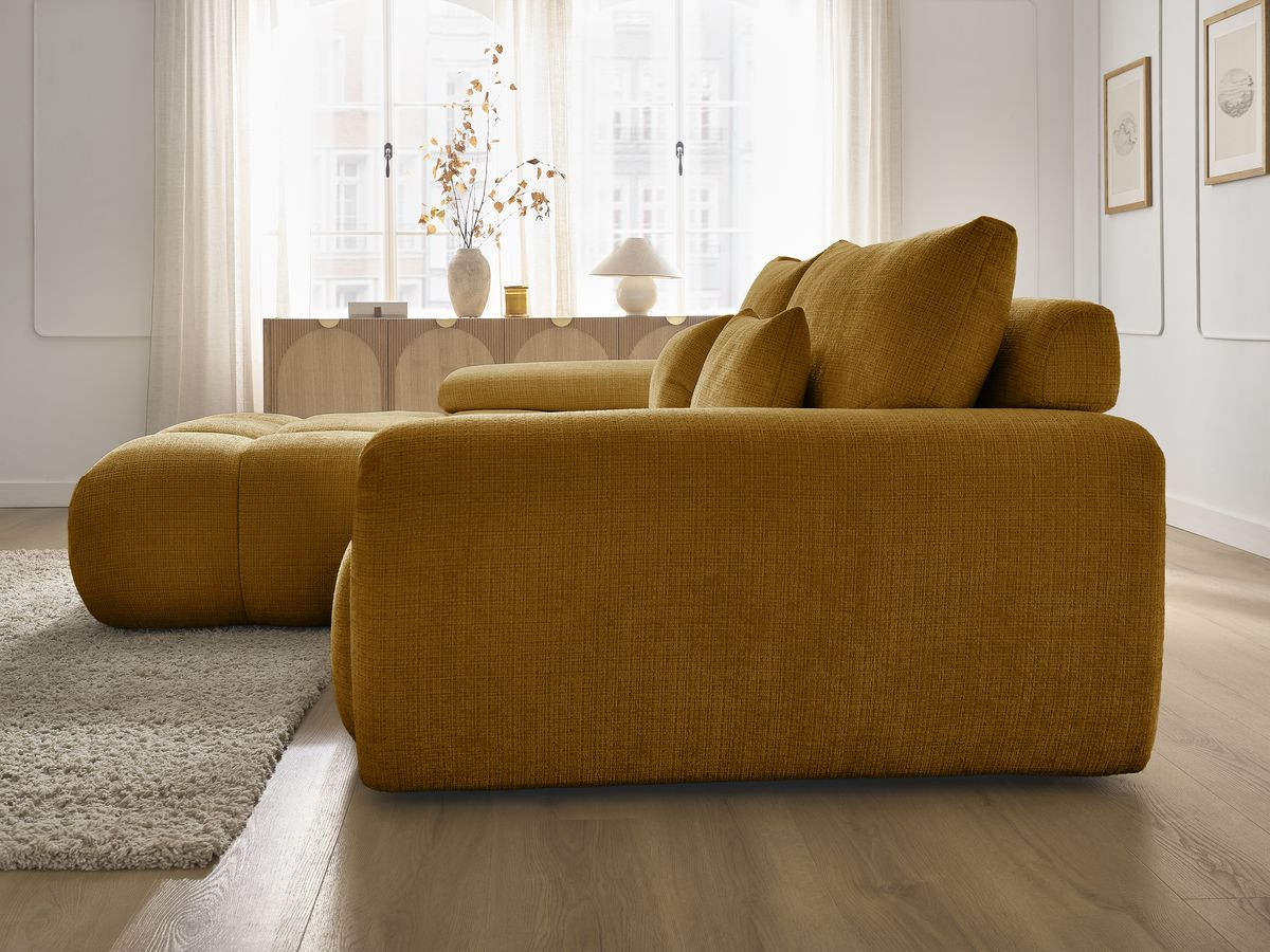 Bobochic Ivane Ecksofa Strukturstoff Gelb Ecke links