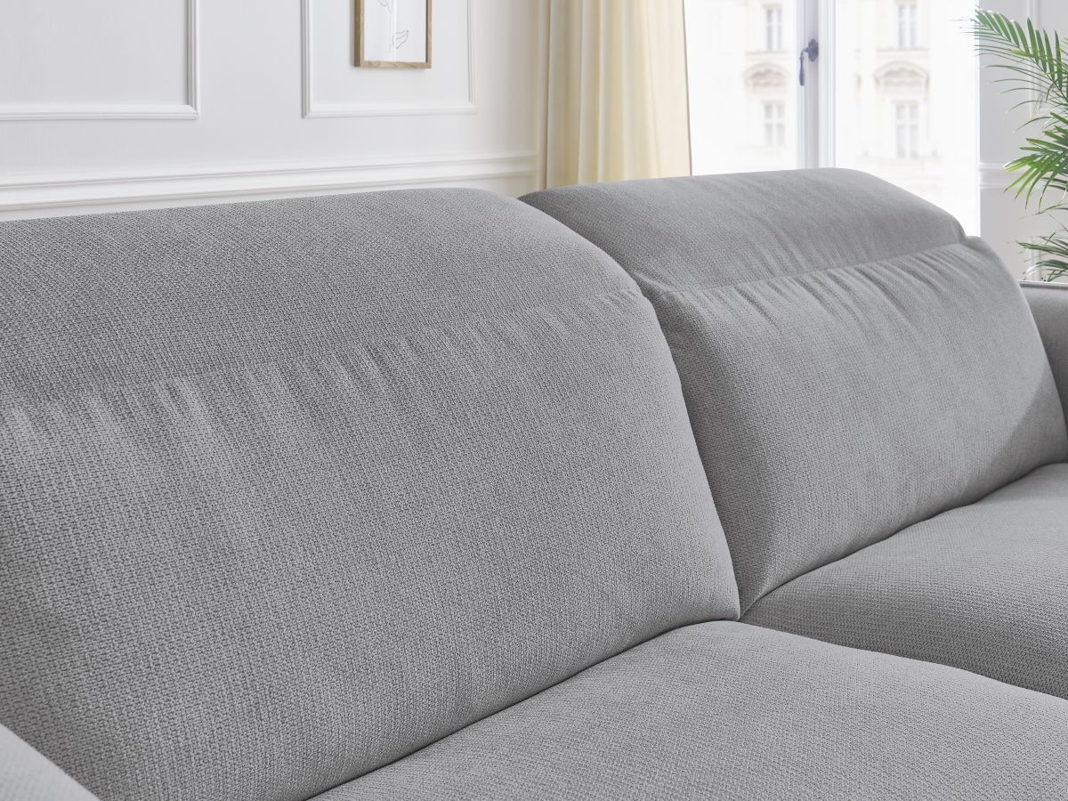 Bobochic Achille Schlafsofa 3-Sitzer Melange-Stoff Hellgrau, Liegefläche 160 × 200 cm