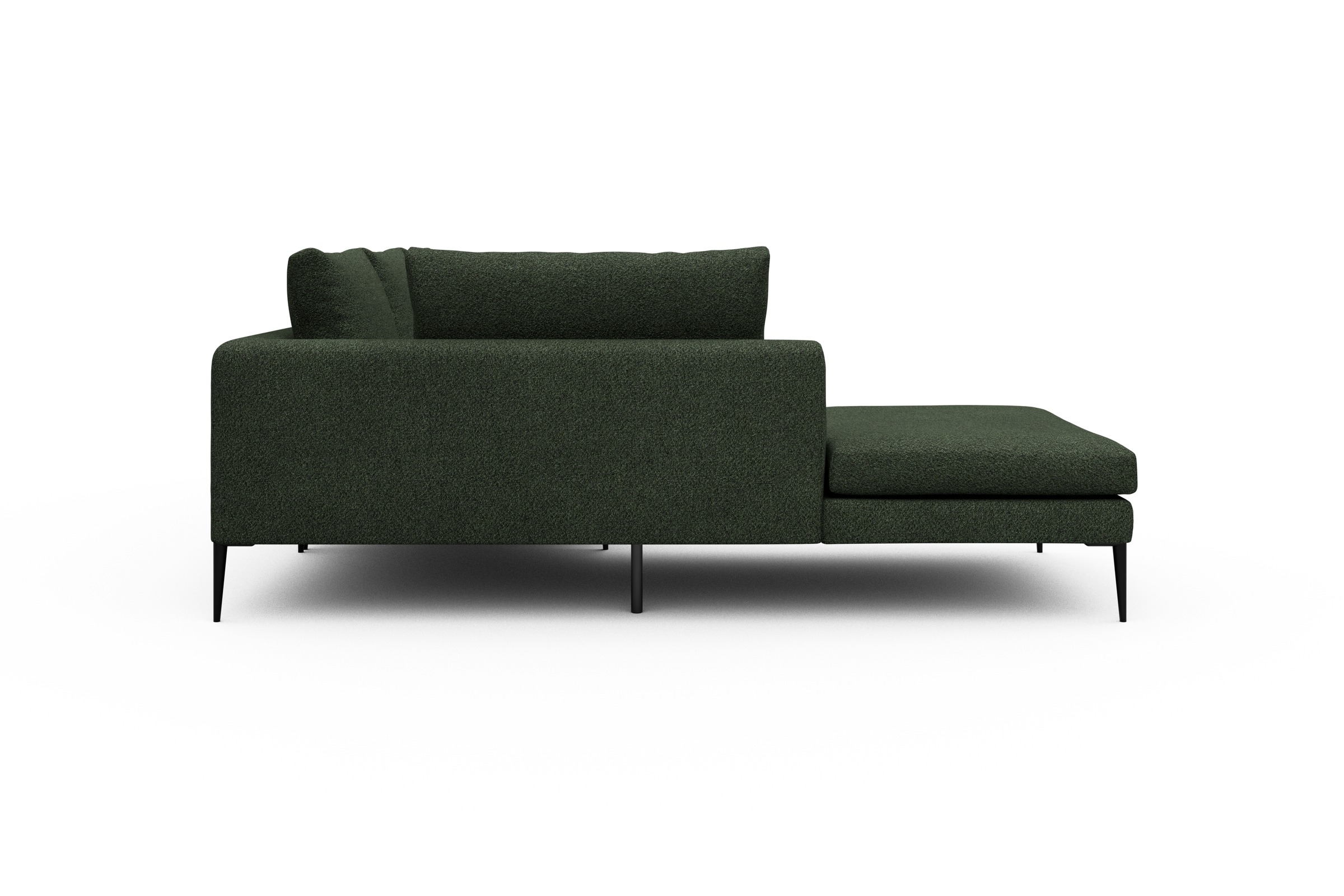 Ecksofa Paul Relax-Ecke links mit 2-Sitzer Vanora-Deep-Green