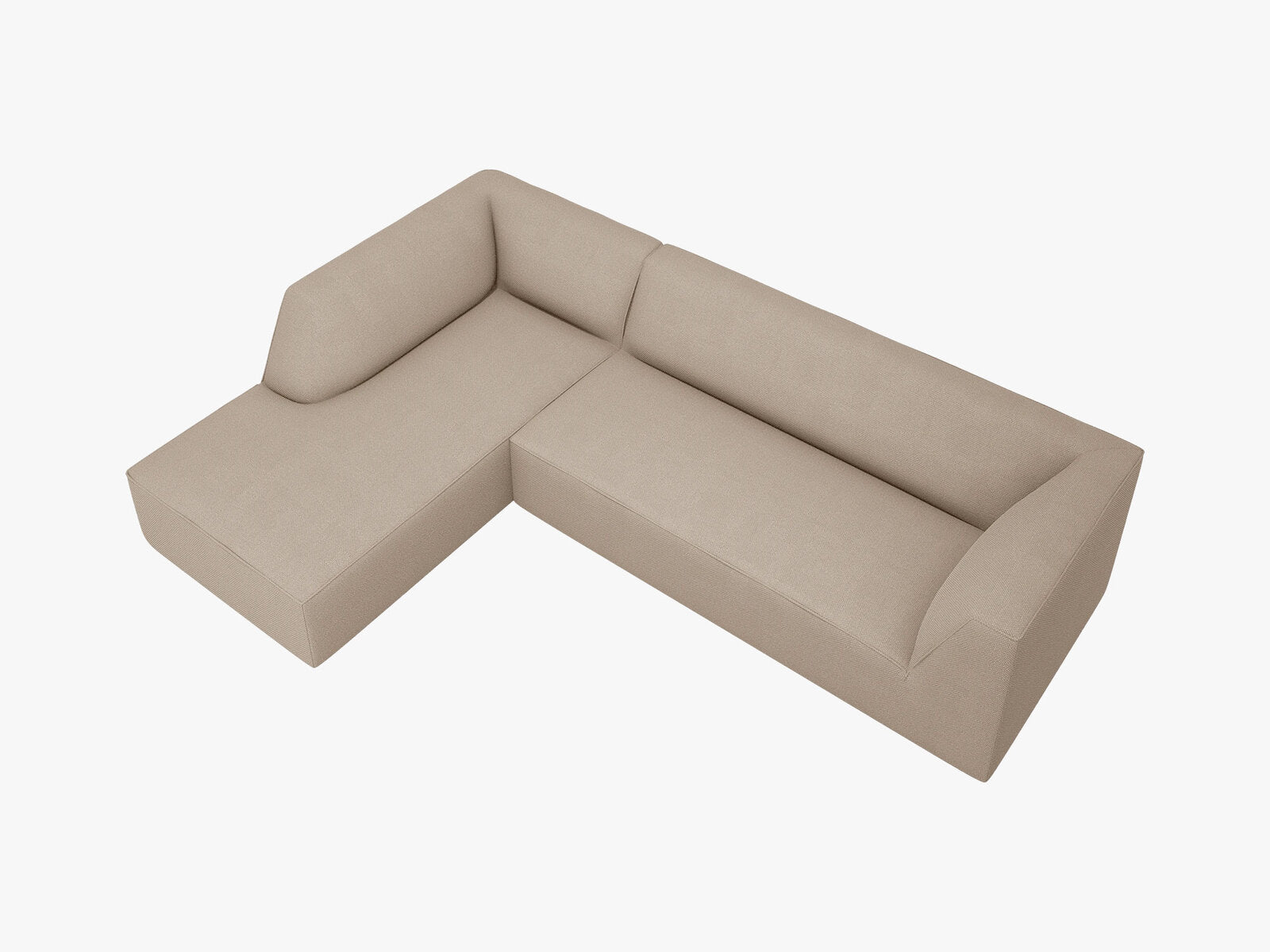 Micadoni 4-Sitzer Modular Sofa Ruby Links Strukturierter Stoff Ottawa Dunkelbeige