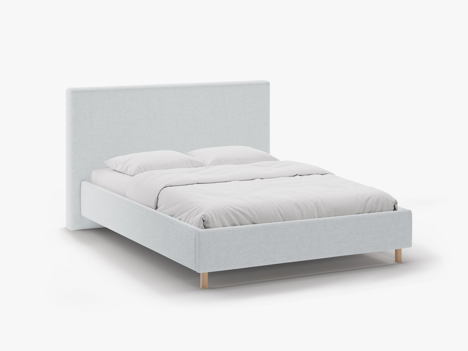 Micadoni Stauraumbett mit Kopfteil Eloise Strukturierter Stoff Moly Hellgrau 180x200