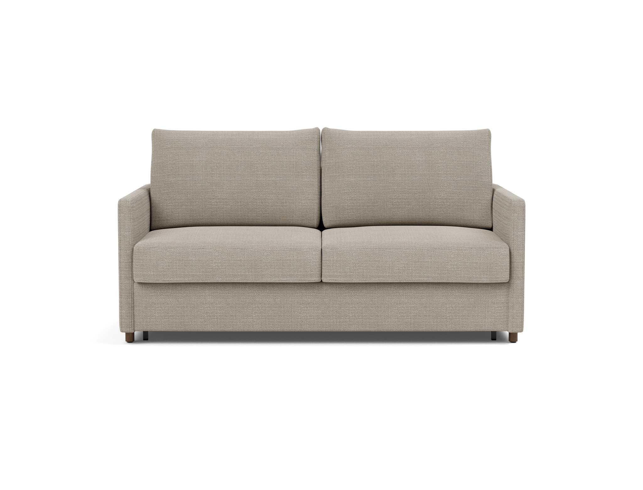 Schlafsofa Neah mit Slim-Armlehnen 160 Strukturierter Stoff Kenya 579-Gravel