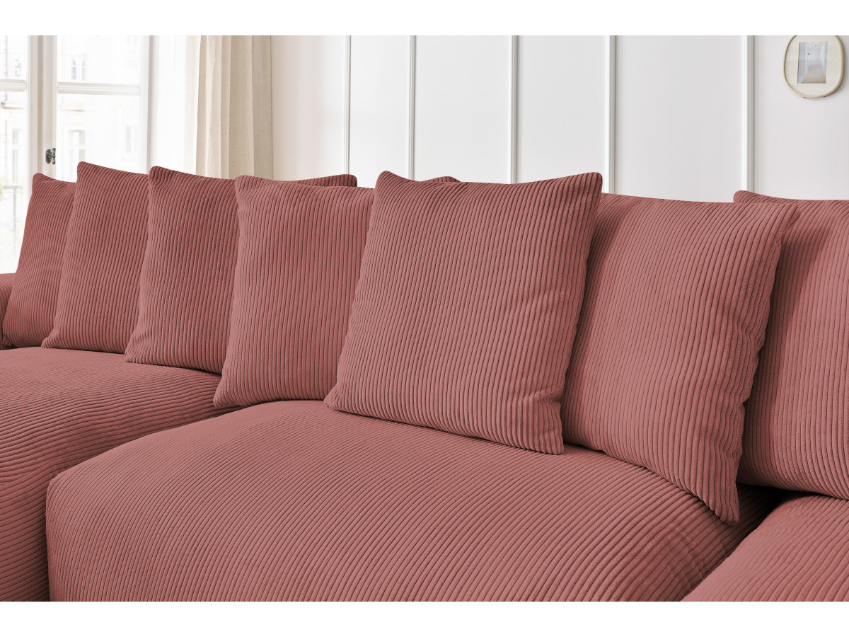 Bobochic Voltaire Wohnlandschaft 420 × 174 cm Cordsamt Rosa