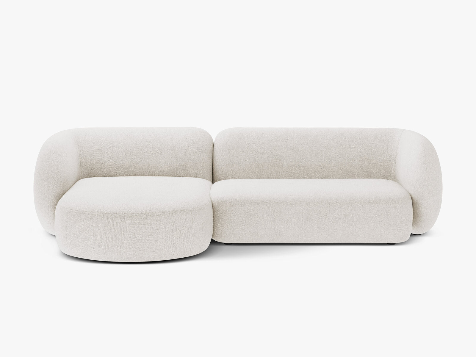 Micadoni Ecksofa Kate 3-Sitzer Links Boucle Weiß
