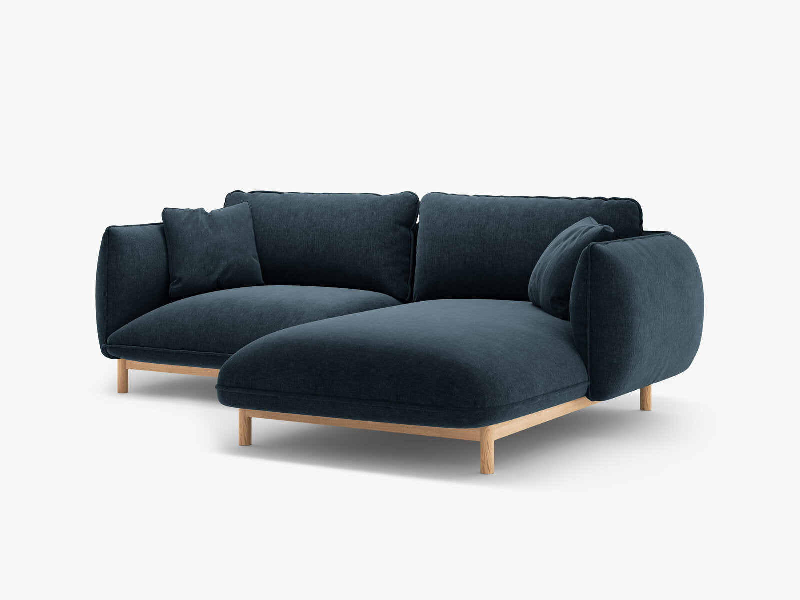 Micadoni Ada Ecksofa 3-Sitzer Rechts Strukturierter Stoff Wind Marineblau