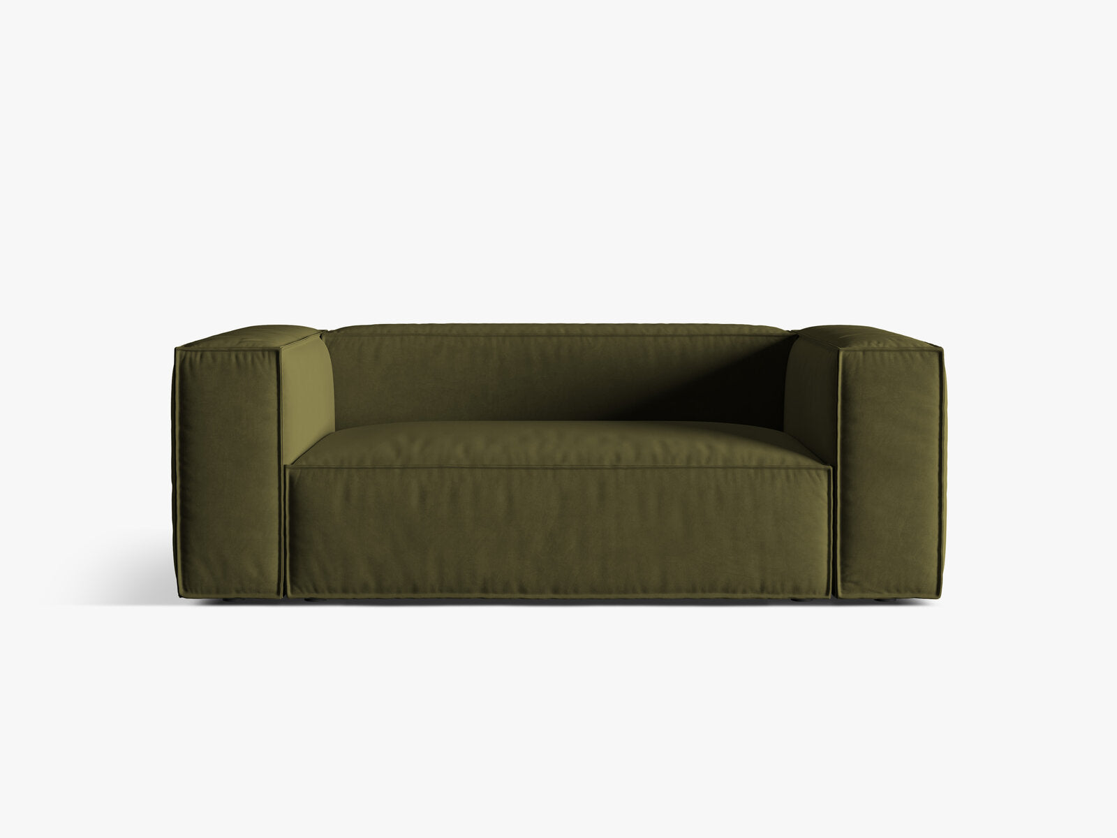 Micadoni Sofa Nuria 2-Sitzer Samt Moßgrün Melange