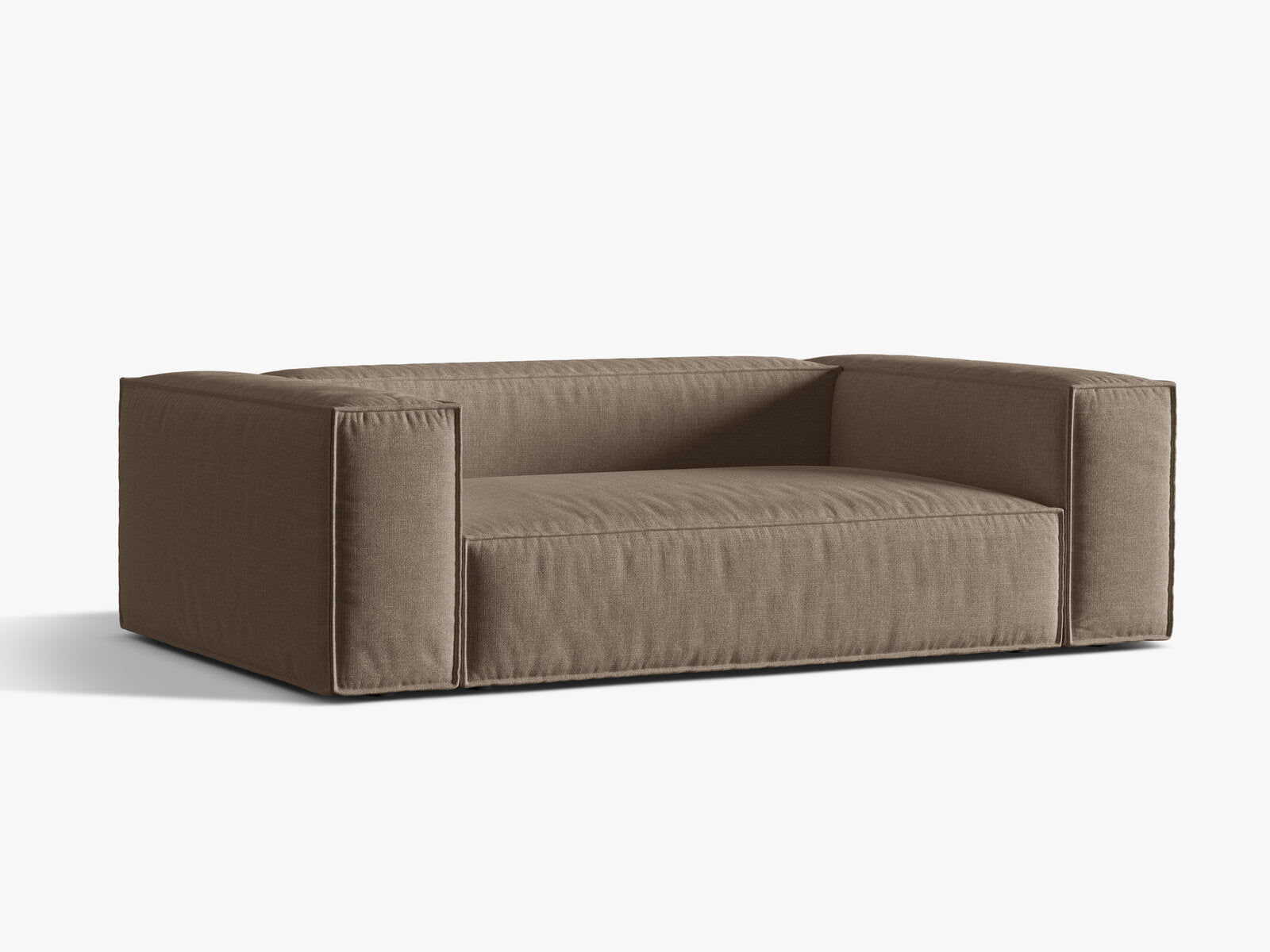 Micadoni Sofa Nuria 3-Sitzer Strukturierter Stoff Cappuccino