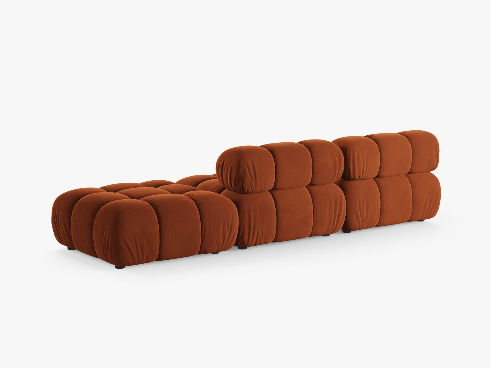 Micadoni Modulares Sofa Bellis 4-Sitzer Rechts Samt Bluvel Terrakotta