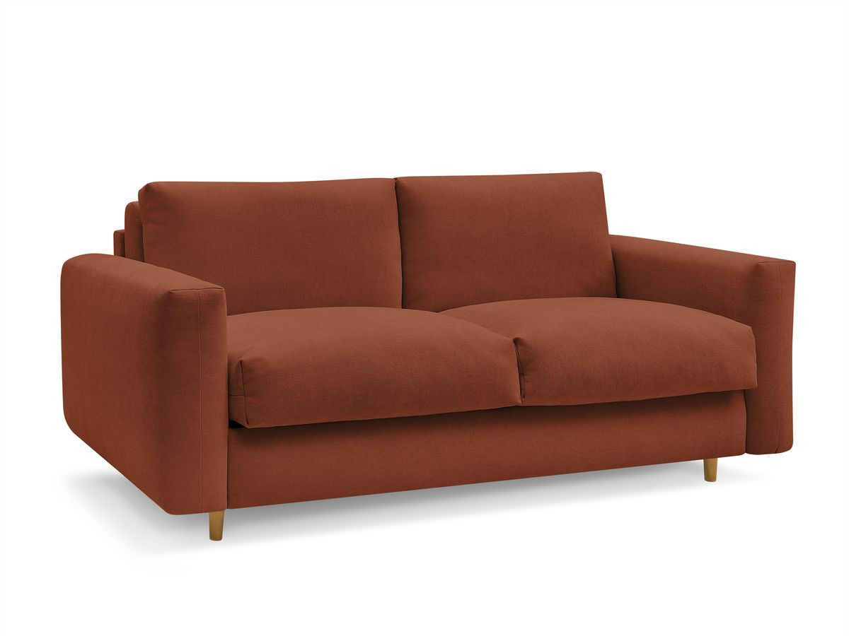 Bobochic Cocoone Schlafsofa 3-Sitzer Stoff Orange, Liegefläche 160 × 200 cm